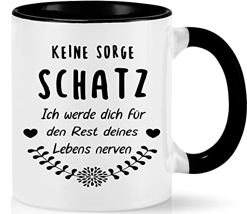 Tasse Geburtstagsgeschenk für Frauen 11oz best Geschenk für Freundin, Tasse - Keine Sorge Schatz- lustig Geschenkidee für Freundin, Frau, Mann, Partner zum Geburtstag Jahrestag Weihnachten, schwarz von Joymaking