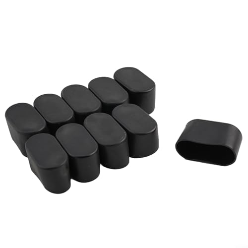 10 Stück ovale Gummi-Stuhlbeinkappen, PVC-Möbelfüße, Bodenschoner für Hartholz, Vinyl-Fliesen, um Kratzer zu verhindern und Lärm zu reduzieren (schwarz, 16 x 34 mm) von JoyousMall