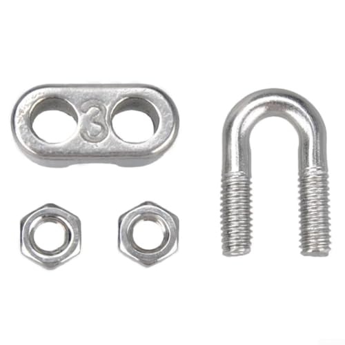 20 Stück Drahtseil-Kabel-Clips aus 304 Edelstahl zur Verankerung von Fitnessgeräten und zur Installation von Wäscheleinen (4 mm) von JoyousMall