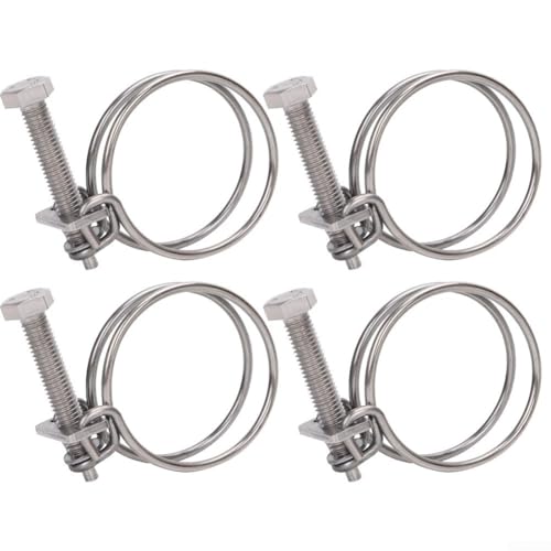 304 Edelstahl-Drahtklemmen-Set für Schläuche, 4 Stück, für Luft- und Kraftstoffleitungen, bietet solide Verbindung für verschiedene Anwendungen (26–30 mm) von JoyousMall