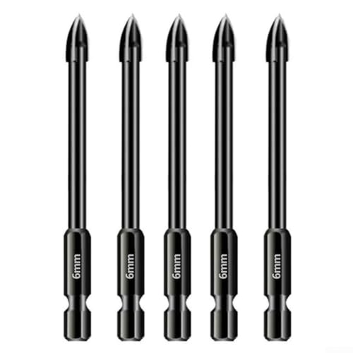5 x 6 mm Hartmetallbohrer mit Sechskantschaft für Porzellan, Fliesen, Keramik, Marmor, Glas, Ziegel, effizient und verschleißfest 5 x 6 mm Hartmetallbohrer mit Sechskantschaft für Porzellan, Fliesen, Keramik, Marmor, Glas, Ziegel, effizient und verschleißfest von JoyousMall