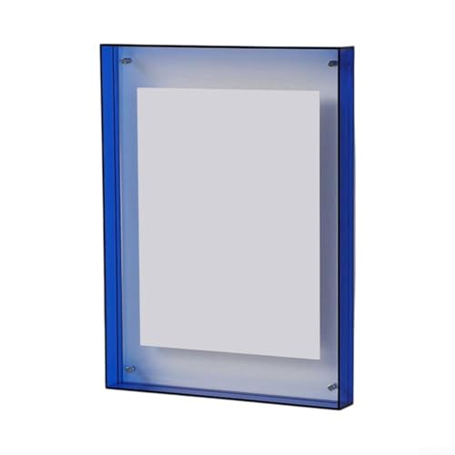 Acryl-Bilderrahmen, 16 x 21 cm, transparenter Acryl-Bilderrahmen, Wandmontage & Desktop-DIY-Heimdekoration für Standardfotos, Kunstwerke oder Poster (blau) von JoyousMall