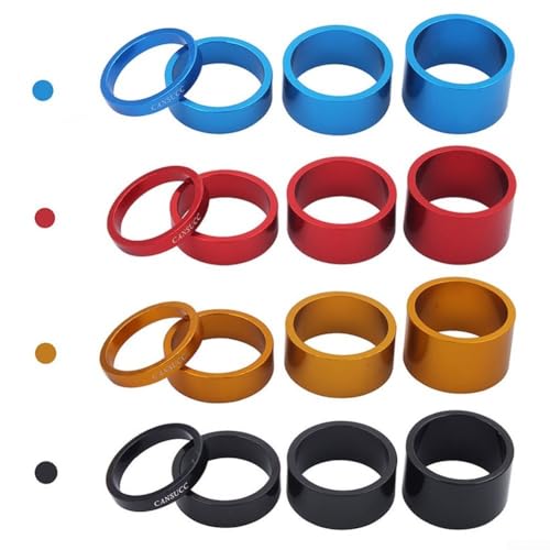 Aluminium-Abstandshalter für Fahrrad-Headset, 4 Stück, für Mountainbikes und Rennräder, 28 6 mm, Gabel-Kompatibilität (blau) von JoyousMall