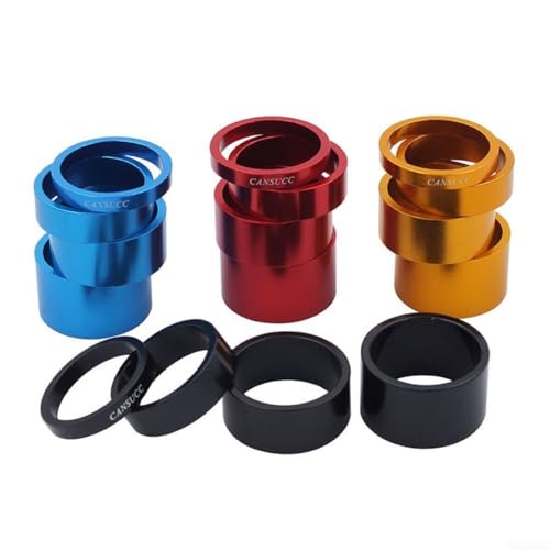 Aluminium-Abstandshalter für Fahrrad-Headset, 4 Stück, für Mountainbikes und Rennräder, 28 6 mm, Gabel-Kompatibilität (rot) von JoyousMall