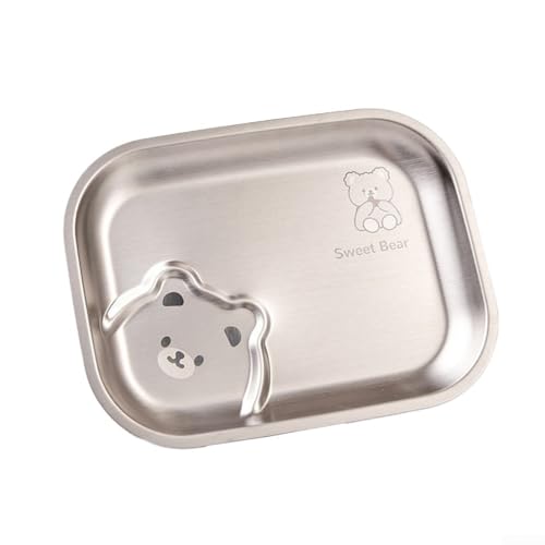 Bruchsichere 304 Edelstahlplatte für Kinder, spülmaschinenfest, für Outdoor-Aktivitäten und den Innenbereich (Bier) von JoyousMall