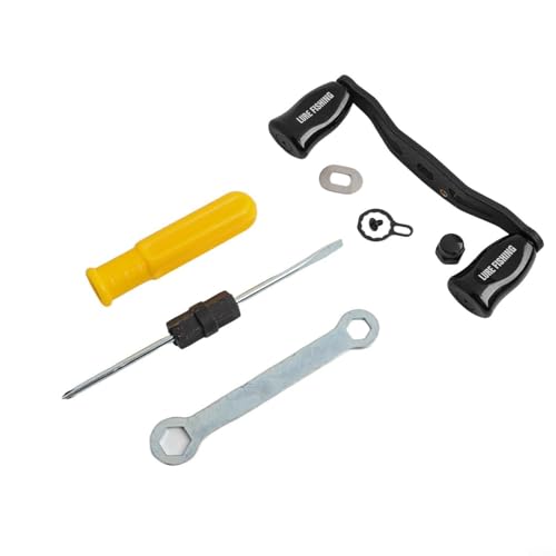 Carbon-Wippgriff-Ersatz, kompatibel mit Metanium, Bantam, SLXDC Angelrollen, verfügt über verlängertes gerades Platten-Design und enthält Installationswerkzeug-Set (linke Hand silber) von JoyousMall