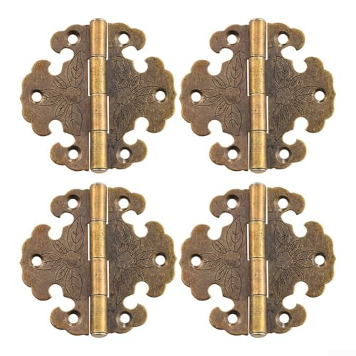 Dekorative Schrankscharniere aus antikem Eisen für Holztüren, einfache Installation mit vorgebohrten Löchern, 4 Stück Dekorative Schrankscharniere aus antikem Eisen für Holztüren, einfache Installation mit vorgebohrten Löchern, 4 Stück von JoyousMall