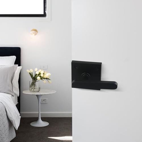 Doppelseitiger Aluminium-Türriegel für Holz-Scheunen- und Gartentüren, robustes Schloss mit Griffen auf jeder Seite und Befestigungsschrauben (schwarz) von JoyousMall