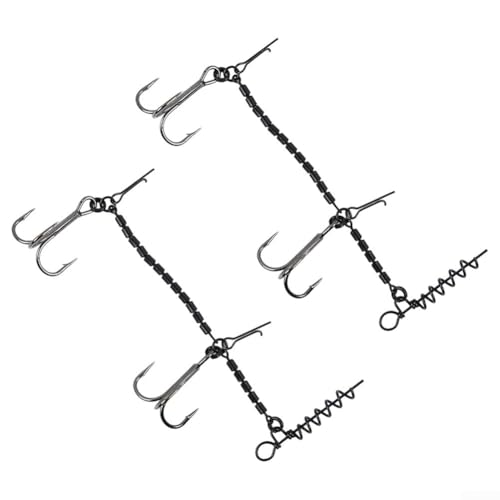 Drillingshaken mit Widerhaken und Korkenzieher-Funktion für Hechtstinger, Edelstahl-Konstruktion sorgt für lang anhaltende Leistung in Süß- und Salzwasser (2 Stück) von JoyousMall