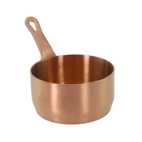 Edelstahl 100 ml Saucenpfanne mit langem Griff für einfaches Halten und Aufbewahren (Bronze M) von JoyousMall
