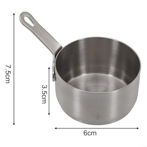 Edelstahl 100 ml Saucenpfanne mit langem Griff für einfaches Halten und Aufbewahren (Silber M) von JoyousMall