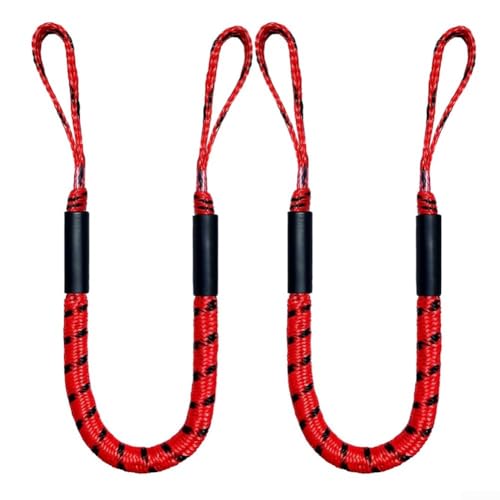 Elastische Bungee-Dockleine für Boote, 1,2 m bis 1,5 m, verstellbare Länge für müheloses Festmachen, unverzichtbar für Wassersport (2 rote schwarze Punkte) von JoyousMall