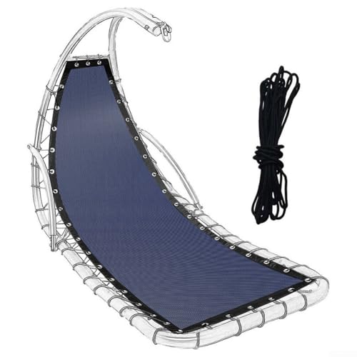 Ersatz-Sitzbezug für Hängeschaukelstuhl, Outdoor-Ersatz-Sitztuch für Textilene-Hängesessel für Garten, Terrasse, Veranda, 64 x 197 x 23 cm (marineblau B) von JoyousMall