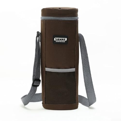 Funktionelle Trinkflasche Kühltasche mit Folienfutter Perfekter Begleiter für Outdoor-Aktivitäten (1,5L braun) von JoyousMall