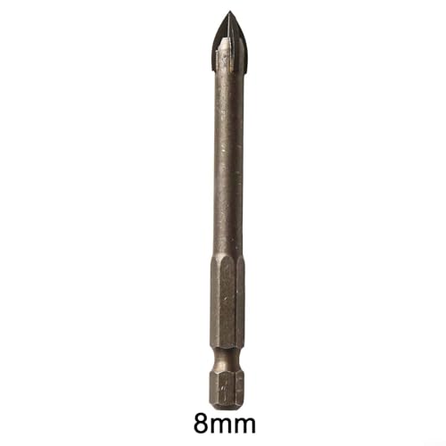 Glas- und Betonbohrer, dreieckige Bohrer, Kreuz-Sechskant-Fliesen-Design für verbesserte Leistung, geeignet für Porzellanziegel und Wandanwendungen (8 mm) von JoyousMall