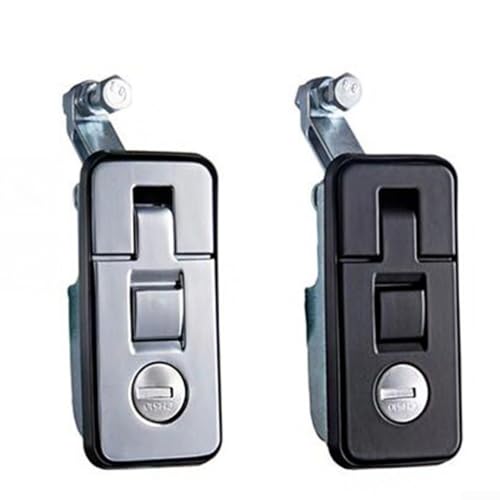 Hebelschloss aus Zinklegierung, Hebelschloss, Druckknopf, Griff für Schrank, Schublade, Wandschrank, passend für 1–10 mm Dicke, mit Schlüsseln und Montagezubehör (schwarz) von JoyousMall