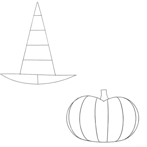 Hexenhut und Kürbiskranz aus Metall für Herbst und Halloween, geeignet für Haustür und benutzerdefinierte saisonale Bastelprojekte (C) von JoyousMall