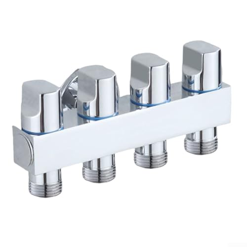 Innovatives Design Multi Outlet Messing Wasserhahn Verteiler für komplexe Sanitärinstallationen zu Hause (Silber) von JoyousMall