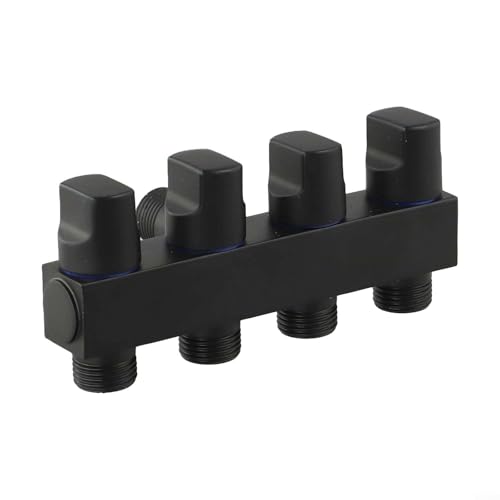 Innovatives Design Multi Outlet Messing Wasserhahn Verteiler für komplexe Sanitärinstallationen zu Hause (schwarz) von JoyousMall