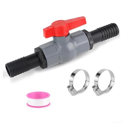 JoyousMall PVC-Absperrventil mit Schlauchanschluss für effektive Wasserkontrolle in Pool- und Bewässerungseinstellungen (1 (1 1/4 (40 mm) + 32 mm von JoyousMall