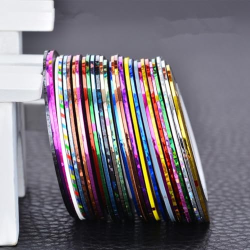 Lametta-Klebeband, holografisches Fliegenbinden, 20 Meter pro Rolle, 14 Stück Lametta-Klebeband, holografisches Fliegenbinden, 20 Meter pro Rolle, 14 Stück von JoyousMall