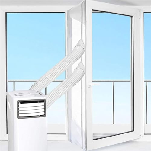 Mobile Klimaanlage Fensterdichtungs-Set, wiederverwendbar, Doppelloch-AC-Fensterdichtung, energiesparend, mit Klebeband, um Insekten und heiße/kalte Luft zu stoppen (400 cm) von JoyousMall