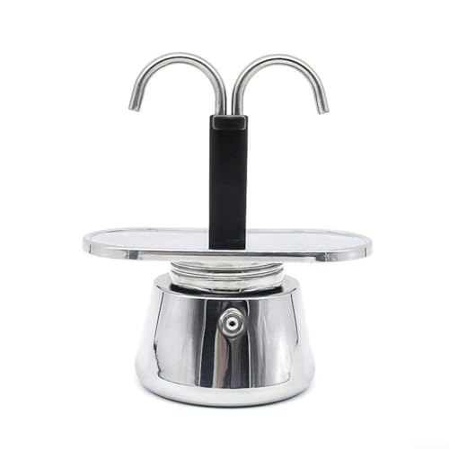 Mokkakanne für 2 Tassen, 100 ml, Doppelkopf, Edelstahl, Mokka, Kaffeekanne, tragbarer Herd, Espressokocher für Zuhause, Büro, Reisen, leicht zu reinigen Mokkakanne für 2 Tassen, 100 ml, Doppelkopf, Edelstahl, Mokka, Kaffeekanne, tragbarer Herd, Espressokocher für Zuhause, Büro, Reisen, leicht zu reinigen von JoyousMall