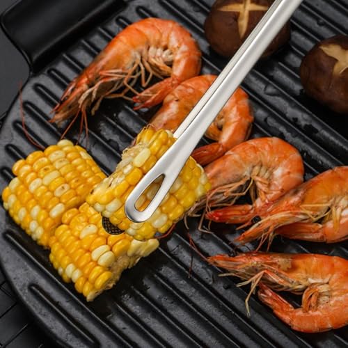 Professionelle Edelstahl-Grillwerkzeuge Set mit 2 geraden Küchenpinzetten für präzise Kontrolle (Silber) von JoyousMall