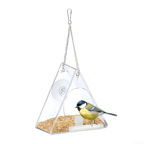 Robustes Vogelfutterhaus aus Acryl mit Saugnapf zur Vogelbeobachtung im Innen- und Außenbereich von JoyousMall