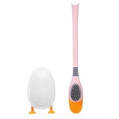 Silikon-Toilettenbürste mit ergonomischem Design, perfekt für die tägliche Reinigung (Rosa) von JoyousMall
