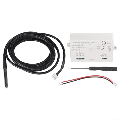Smart WiFi Temperatur- & Feuchtigkeitssensor, WiFi Relais Schalter Modul Passiv Trockenkontakt Fernbedienung Schalter mit Sensorsonde (B) von JoyousMall