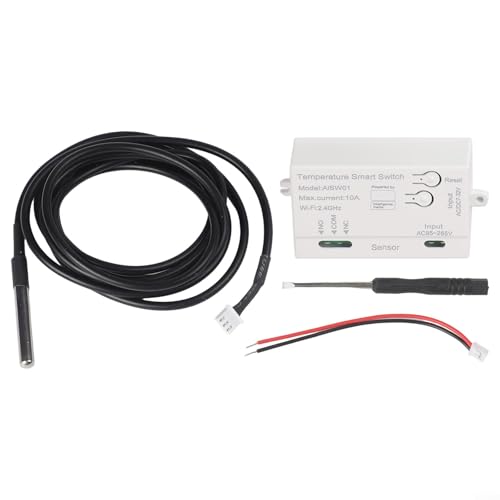Smart WiFi Temperatur- und Feuchtigkeitssensor, WiFi-Relaisschalter-Modul, passiver Trockenkontakt, Fernbedienungsschalter mit Sensorsonde (C) von JoyousMall
