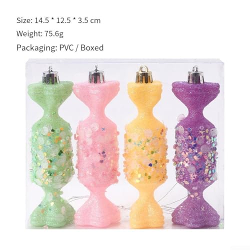 Süßigkeiten-Weihnachtskugel-Ornamente, bunte PVC-Baumschmuck, hängende Kugeln, Ferienhausdekoration, saisonales Display, Urlaubsarrangement (C) von JoyousMall