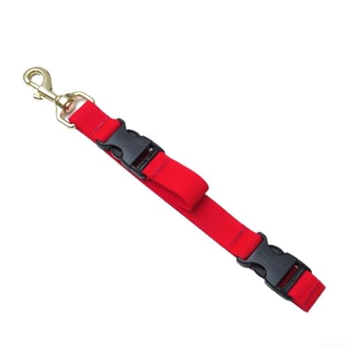 Tauchen Lanyard Clip mit Messingverschluss und Nylon-Gurtband inkl. Schnellverschluss-Schnalle für sicheres und bequemes Aufhängen von Ausrüstung (rot) von JoyousMall