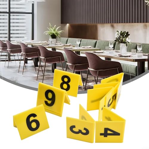 Tischnummernschilder für Quick Service Set mit 10 Acryl-Zeltnummern für Esstisch-Displays (weiß) von JoyousMall