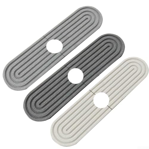 Wasserabsorbierendes Kieselgur-Tablett für Küche und Badezimmer, einfache Installation mit schnell trocknender Funktion (grau) von JoyousMall
