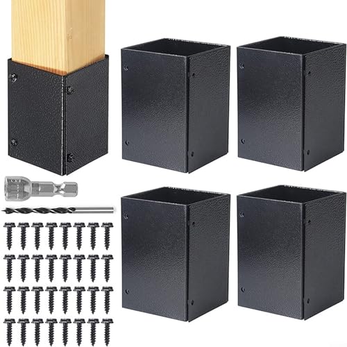 Wasserdichtes verstellbares Pfostenabdeckungs-Set für 3 3 bis 6 Zoll Säulen Rostbeständig und kratzfest (A) von JoyousMall