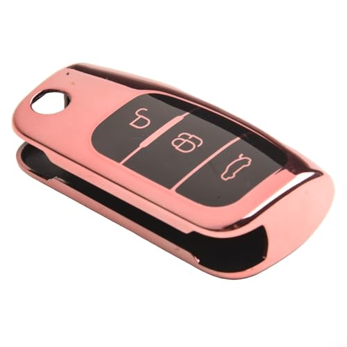 Weiche TPU-Autoschlüssel-Hülle für Ford, Fiesta, für Focus, Mondeo, stilvoller und funktionaler Schutz (Rosa) von JoyousMall