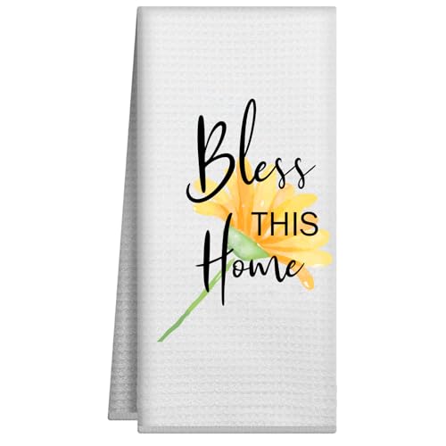Joyriza Bless This Home Küchentücher, Geschirrtücher für Küche, Badezimmer, Dekoration, Einweihungsgeschenke für Frauen, neues Zuhause, Handtücher für Familie und Freunde, 40,6 x 61 cm von Joyriza