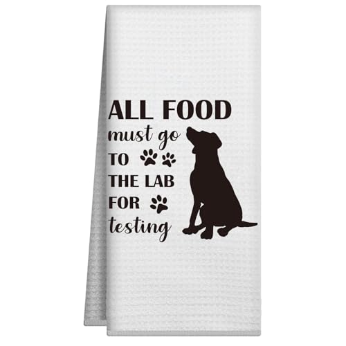 Joyriza Geschirrtuch mit Aufschrift "All Food Must Go To The Lab for Testing Kitchen Towels", 40,6 x 61 cm, Geschirrtuch für Bauernhaus-Küchendekoration, Labrador-Liebhaber, Hundebesitzer, Geschenke Joyriza Geschirrtuch mit Aufschrift "All Food Must Go To The Lab for Testing Kitchen Towels", 40,6 x 61 cm, Geschirrtuch für Bauernhaus-Küchendekoration, Labrador-Liebhaber, Hundebesitzer, Geschenke von Joyriza