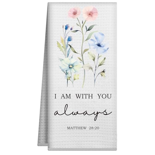 Joyriza Küchentücher mit christlichem Bibelvers – "I Am with You Always, inspirierende Geschenke für Frauen und Freunde, Aquarell-Bauernhaus-Geschirrtuch, Handtücher für Heimdekoration, 40,6 x 61 cm Joyriza Küchentücher mit christlichem Bibelvers – "I Am with You Always, inspirierende Geschenke für Frauen und Freunde, Aquarell-Bauernhaus-Geschirrtuch, Handtücher für Heimdekoration, 40,6 x 61 cm von Joyriza