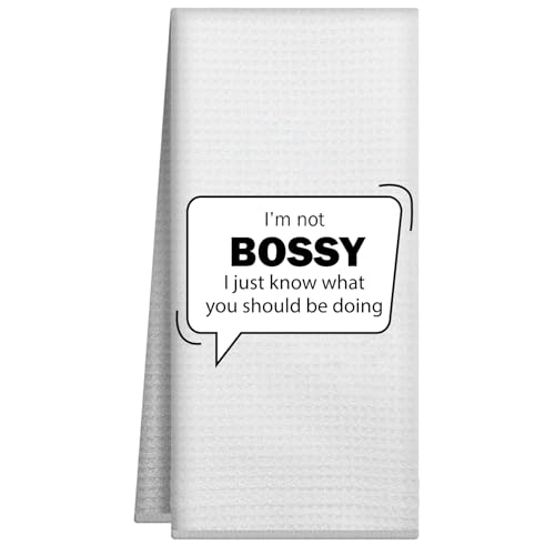 Joyriza Lustige Küchentücher, 40,6 x 61 cm, saugfähiges Geschirrtuch für Zuhause, Badezimmer, humorvolle Geschenke für Damen und Herren, Handtuch mit sarkastischen Zitaten – I'm Not Bossy Joyriza Lustige Küchentücher, 40,6 x 61 cm, saugfähiges Geschirrtuch für Zuhause, Badezimmer, humorvolle Geschenke für Damen und Herren, Handtuch mit sarkastischen Zitaten – I'm Not Bossy von Joyriza