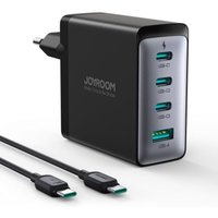 JR-TCG04EU 100W GaN-Ladegerät 3x USB-C USB-A + USB-C / USB-C-Kabel 100W - Schwarz von Joyroom