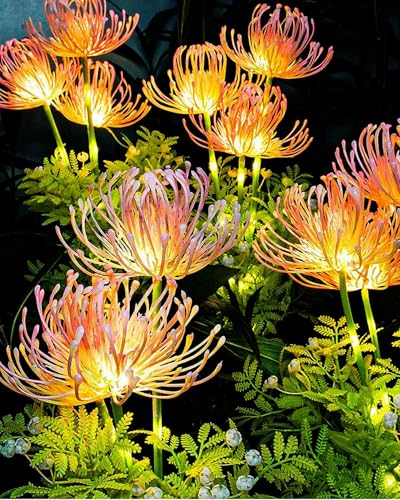 Joysing Gartendeko Solar Gartenleuchte Außen, 4 Stück Solarlampen für Außen Garten, Blume Solarlampen Wasserdicht Solar Blumen Lampe, Solar Licht mit 3 Blume für Rasen Terrasse Balkon Blumenkasten von Joysing