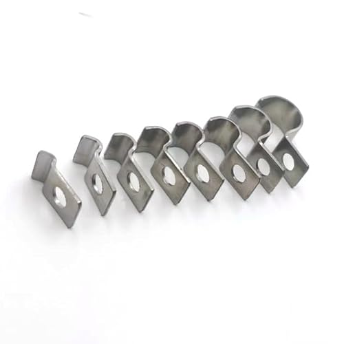 50 Stück Metallkabelschellen Kabelschellen, Befestigungsschelle Metall Rohrschellen Edelstahl Einzelloch U-Rohrschellen Befestigungsschelle 5 mm für Kabel Wasserrohre Installation von Joysuelly