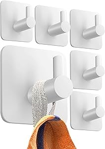 6 Stück Handtuchhalter ohne Bohren, Klebehaken funktionale Haken Selbstklebende Handtuchhaken Wandhaken Bademantelhaken Wasserfeste Handtuchhaken Selbstklebend für Badzimmer Toilette Küche Büro 6 Stück Handtuchhalter ohne Bohren, Klebehaken funktionale Haken Selbstklebende Handtuchhaken Wandhaken Bademantelhaken Wasserfeste Handtuchhaken Selbstklebend für Badzimmer Toilette Küche Büro von Joysuelly