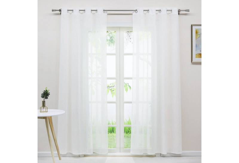 Joyswahl Gardine See (2 St), Ösen, halbtransparent, Dekoschals aus Leinen, mit vertikslen Streifen von Joyswahl