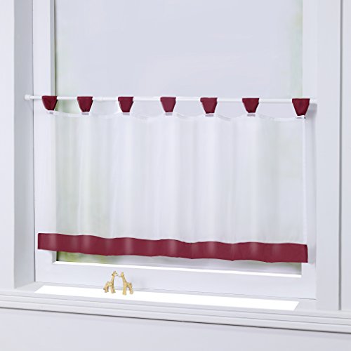 Joyswahl Bistrogardine Voile Schlaufen Scheibengardine Mia Küchen Transparenter Vorhang HxB 45x145cm Winerot 1er Pack von Joyswahl