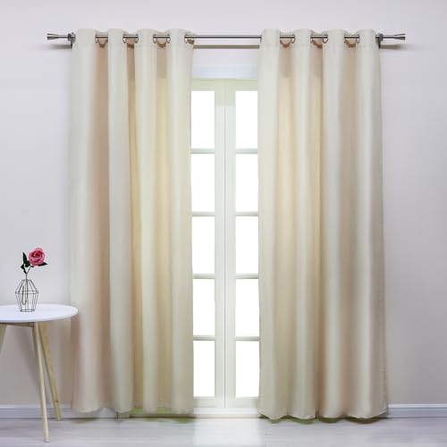 Joyswahl Blickdichte Gardinen Blickdicht Vorhang für Schlafzimmer »Gisela« Schals Fenster Verdunkelungsvorhang mit Ösen BxH 140x145cm Sand 2er Set von Joyswahl