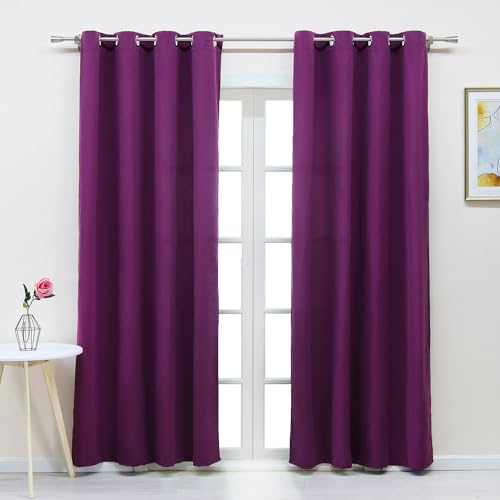 Joyswahl Blickdichte Gardinen Blickdicht Vorhang für Schlafzimmer »Gisela« Schals Fenster Verdunkelungsvorhang mit Ösen BxH 140x225cm Beere 2er Set von Joyswahl